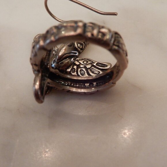 925 Silver Kabana Earrings and Ring Totem Pole Set - Picture 2 of 8